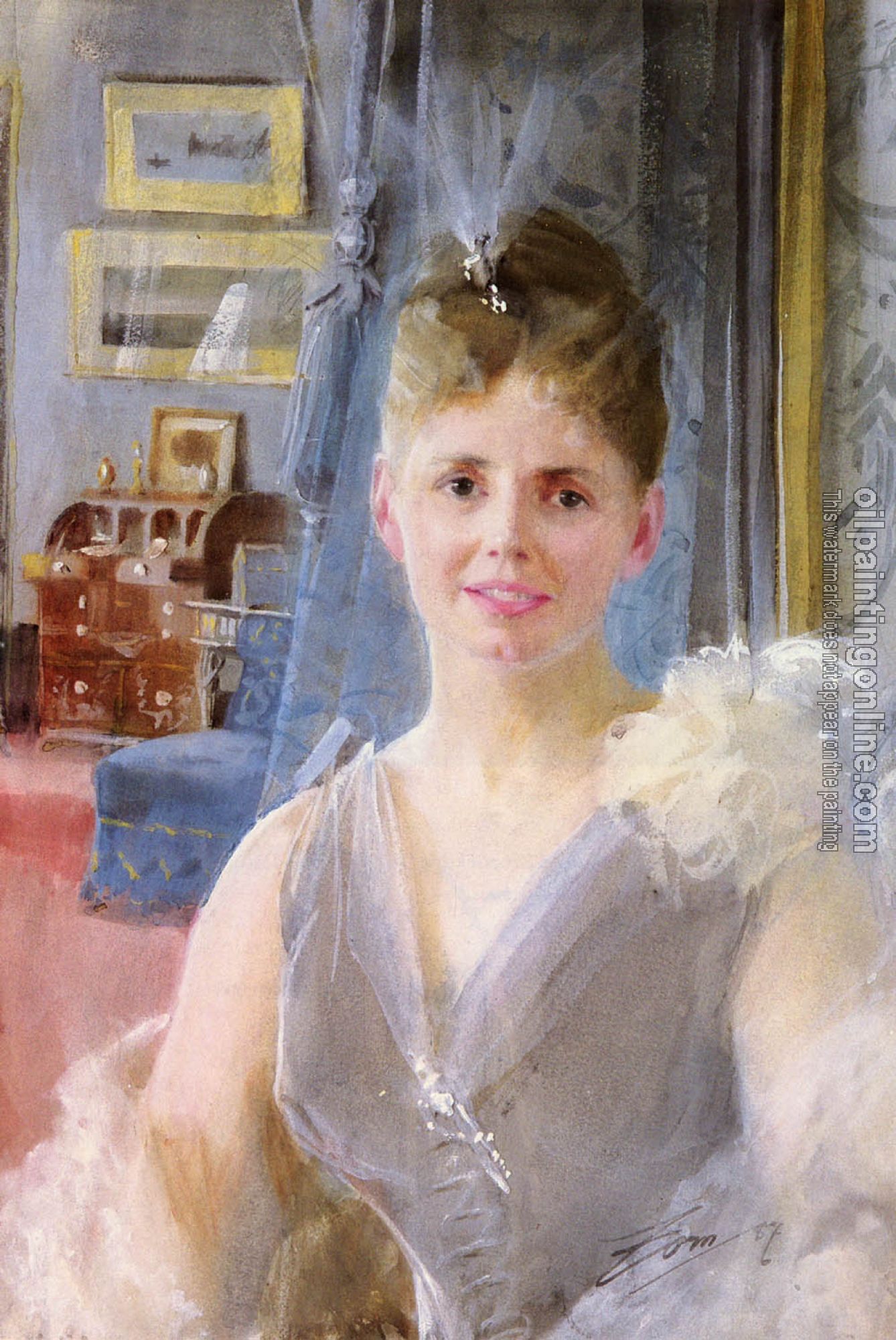 Zorn, Anders - Portrait Of Edith Palgrave Edward